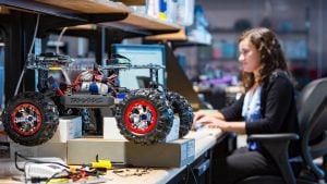 student working at the applied physics lab