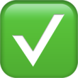 Green square with a white check mark in the middle